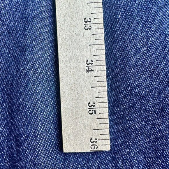 Vermont Country Store Denim Dress Womens 2X Blue Pintuck Jumper 100% Cotton - Picture 9 of 10